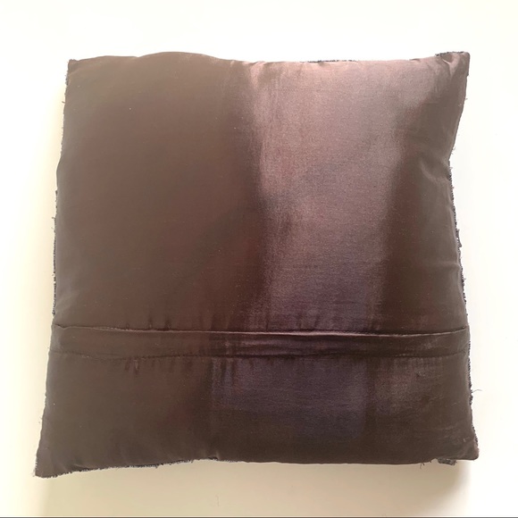 Brown embellished accent pillow - Beaded w/ iridescent “shells” 13” x 13” square - Picture 7 of 10